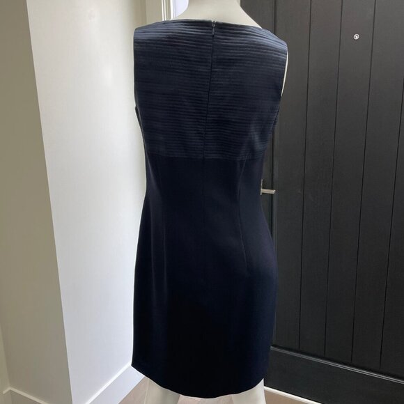 Peter Nygard Pure New Wool Classic Sleeveless Sheath Midi Dress Navy Blue Sz 8 - Picture 5 of 10